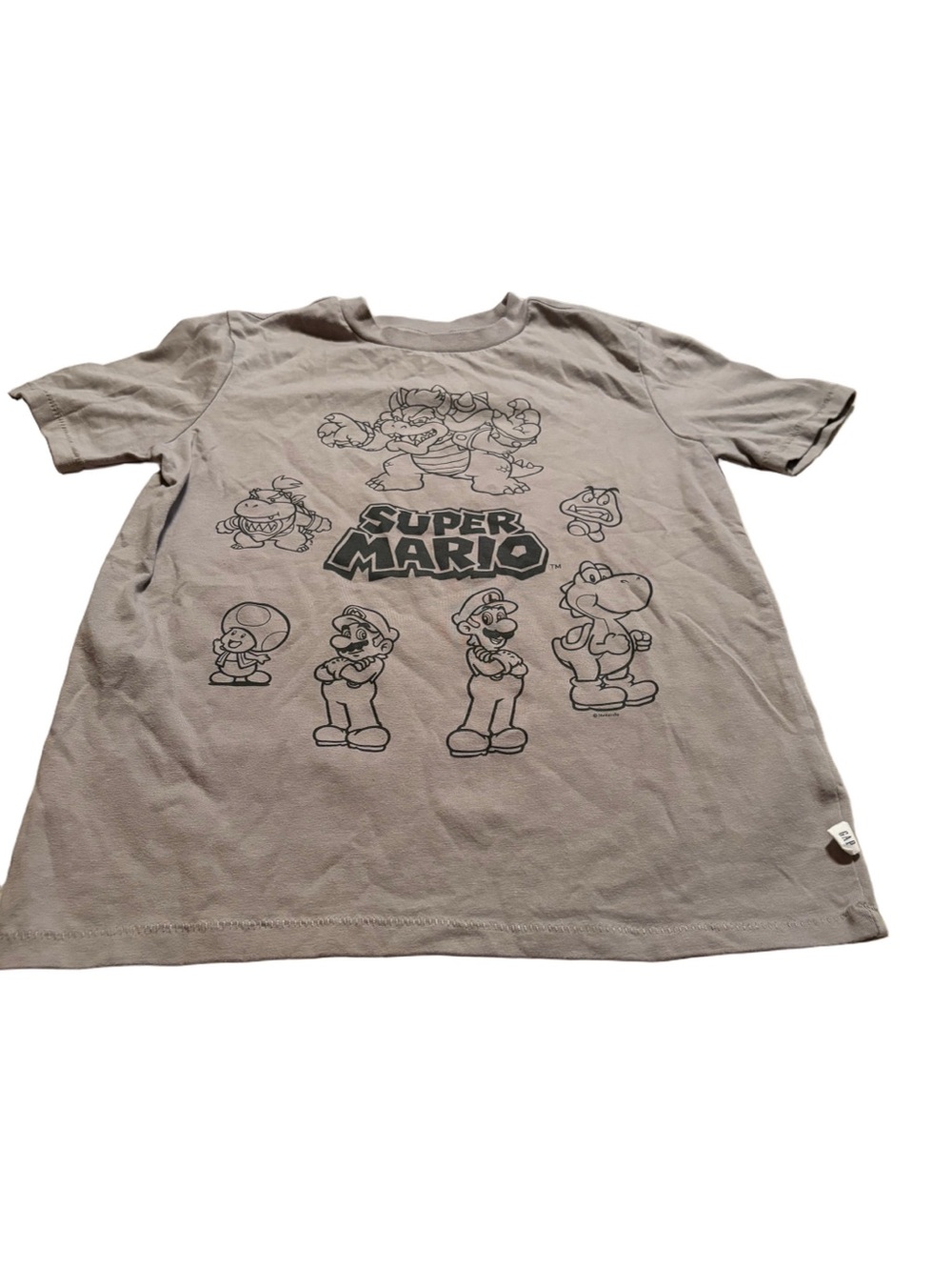 GAP Grey Super Mario Graphic T-Shirt Size Medium